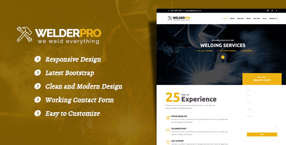 Welder Pro - WordPress Theme for Welding Contractor