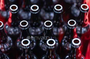 empty glass drink bottles in stock
