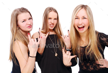 Group of young girlfriends