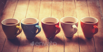 Group of a coffee cups. stock photo NULLED