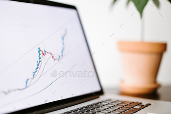 Stock market price trend graph analysis stock photo NULLED