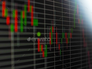 Close up of monitor stock graph for business stock photo NULLED