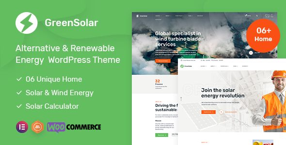 GreenSolar - Alternative & Renewable Energy WordPress Theme