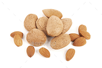Group of Almond isolated