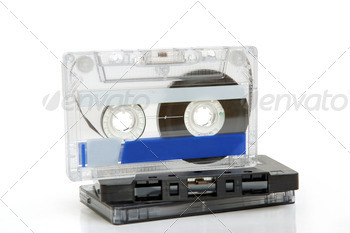 Group of cassette tapes stock photo NULLED