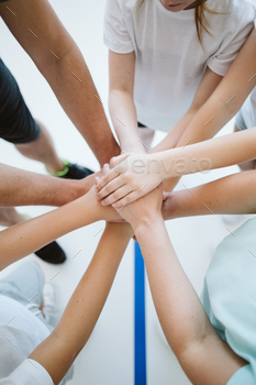 Group of kids as a team stock photo NULLED