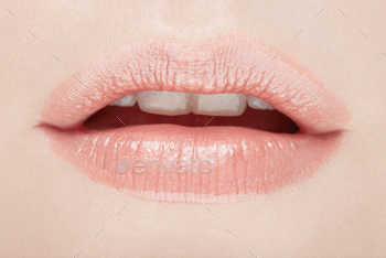 Lips, woman mouth stock photo NULLED