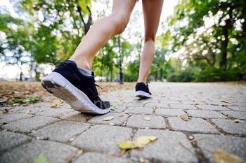 Women jogging in park stock photo NULLED