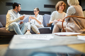 Working in small groups stock photo NULLED