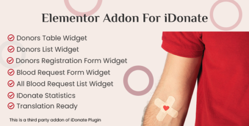Elementor Addon for IDonatePro - Blood Donation, Request And Donor Management